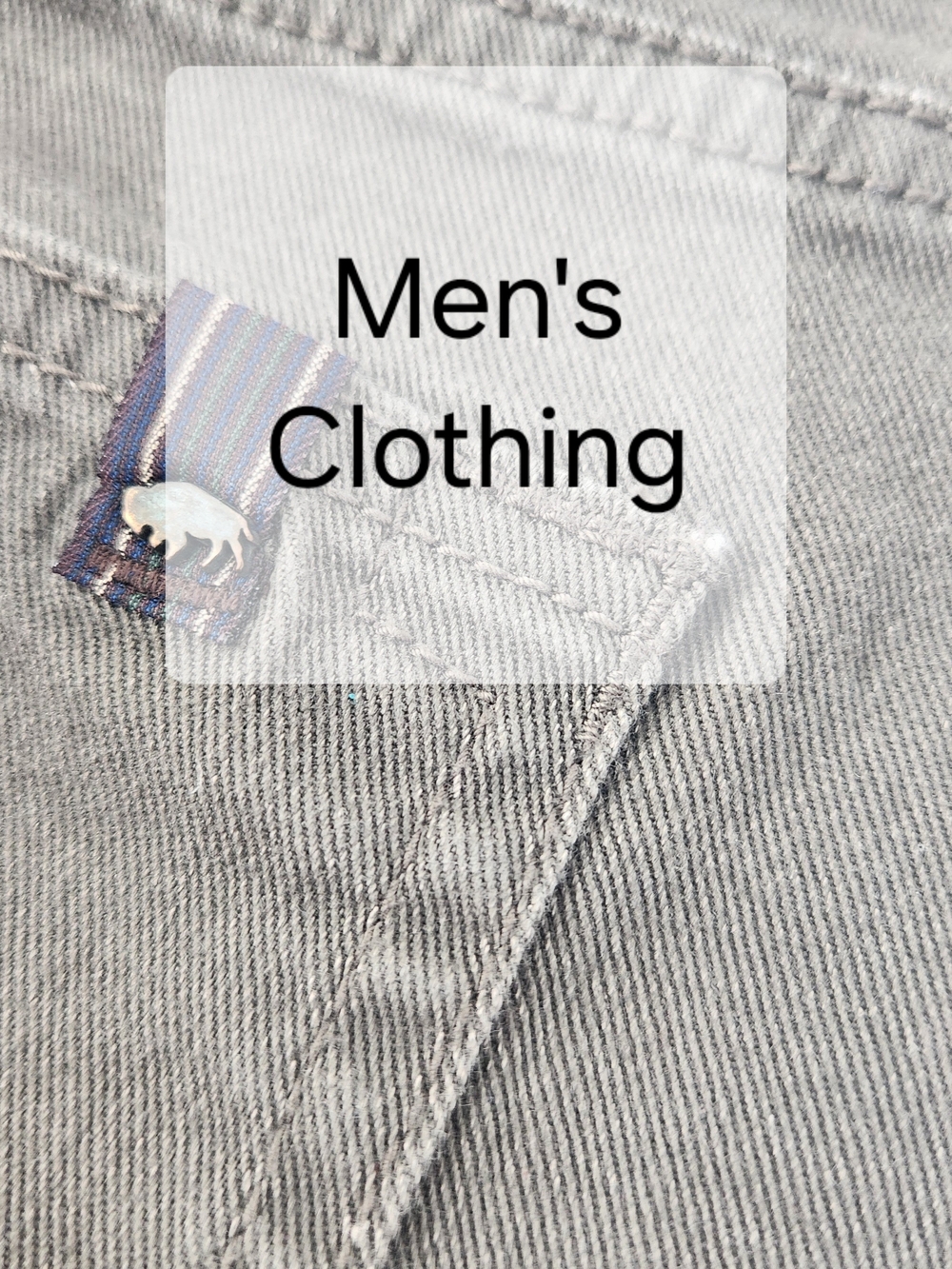 Gray Denim Jacket with Branded Tab